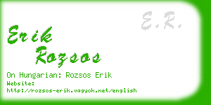 erik rozsos business card